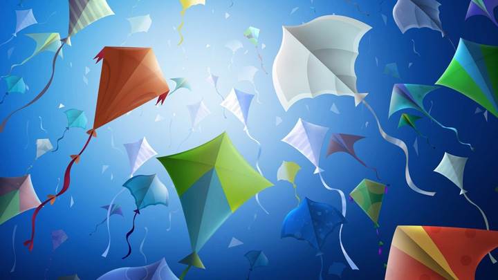 Colorful Kites In Sky